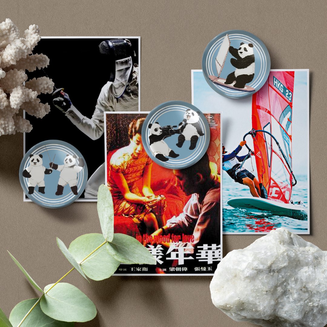 Panda Fencing Crystal Fridge Magnet