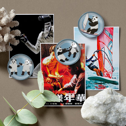 Panda Fencing Crystal Fridge Magnet