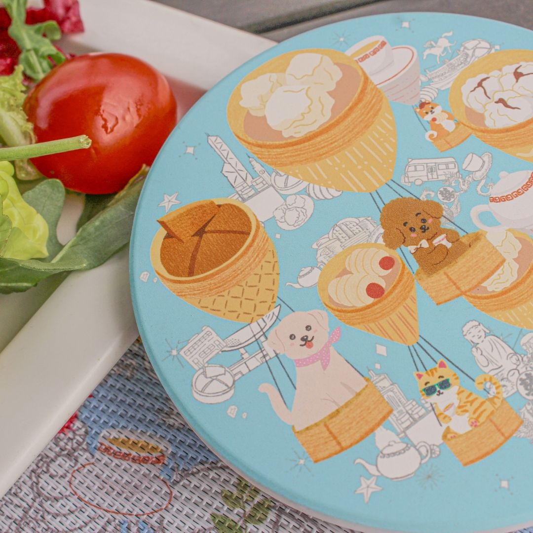 Let's Yum Cha Ceramic Coaster