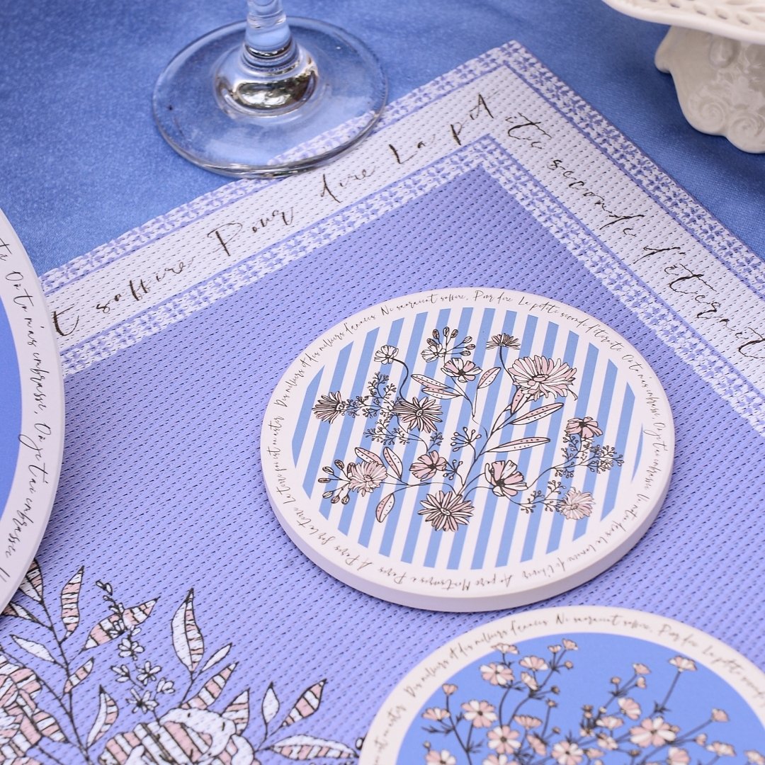 Wild Blue Yonder De Cerisier Ceramic Coaster