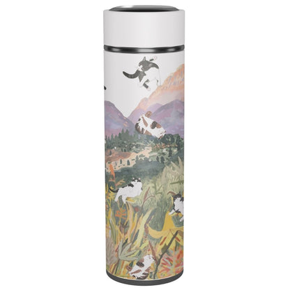 Yogis Cat and FlowerRain Of Cat Vacuum Bottle (360ml)
