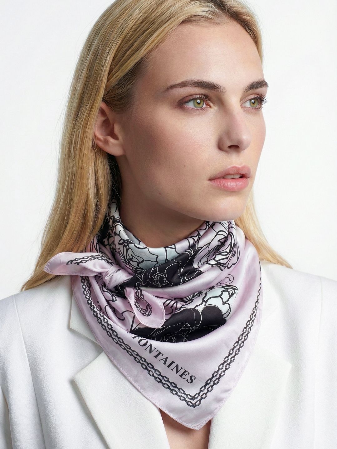Classy and Fabulous Peony Silky Scarf (90cm)