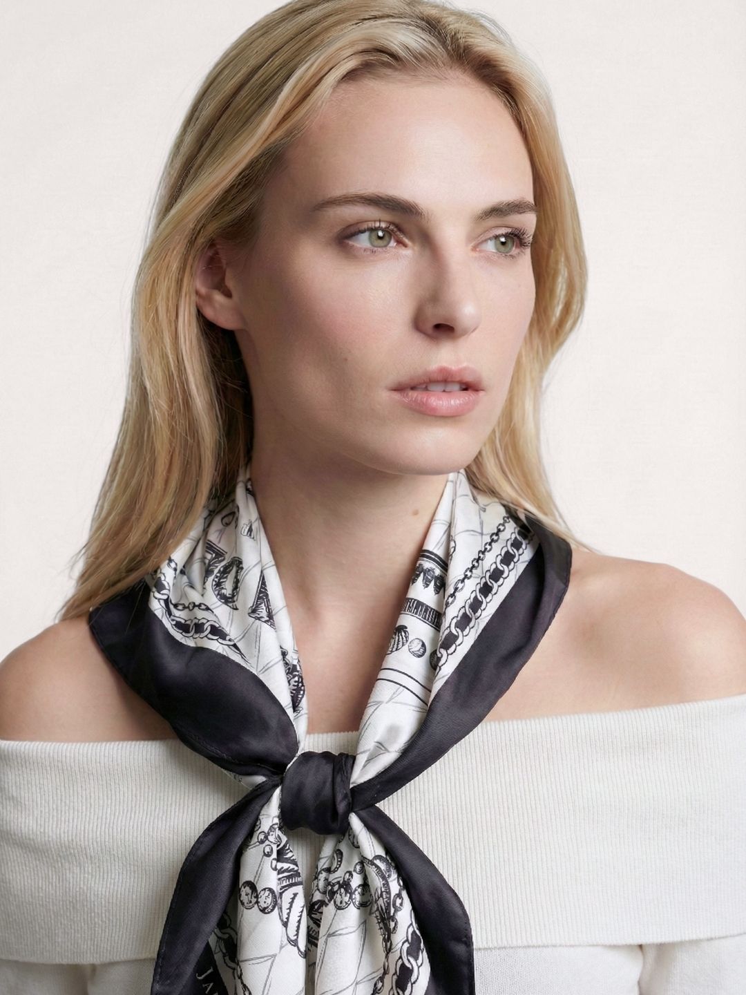 Classy and Fabulous Anchor Silky Scarf (90cm)