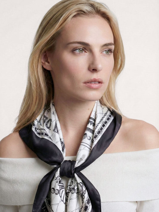 Classy and Fabulous Anchor Silky Scarf (90cm)