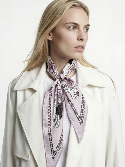 Classy and Fabulous Peony Diamond Shape Silky Scarf