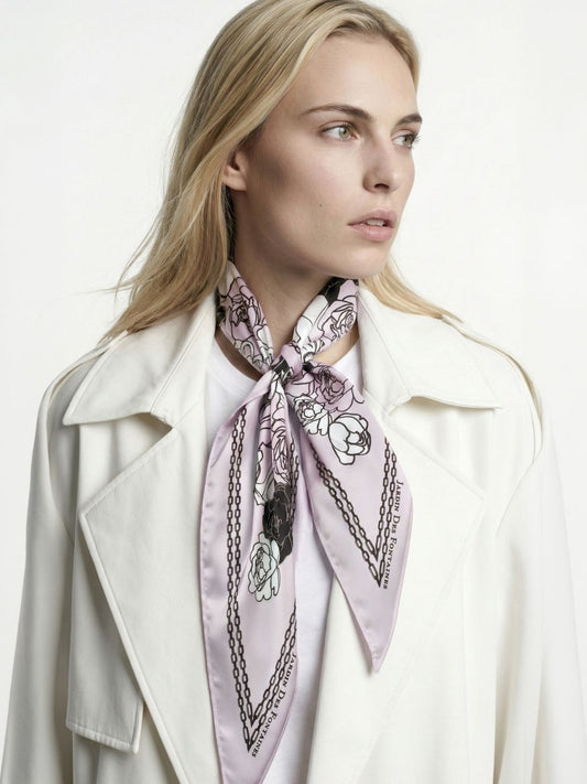 Classy and Fabulous Peony Diamond Shape Silky Scarf