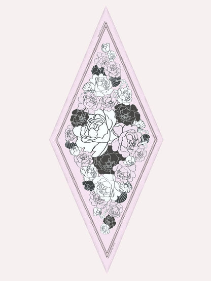 Classy and Fabulous Peony Diamond Shape Silky Scarf