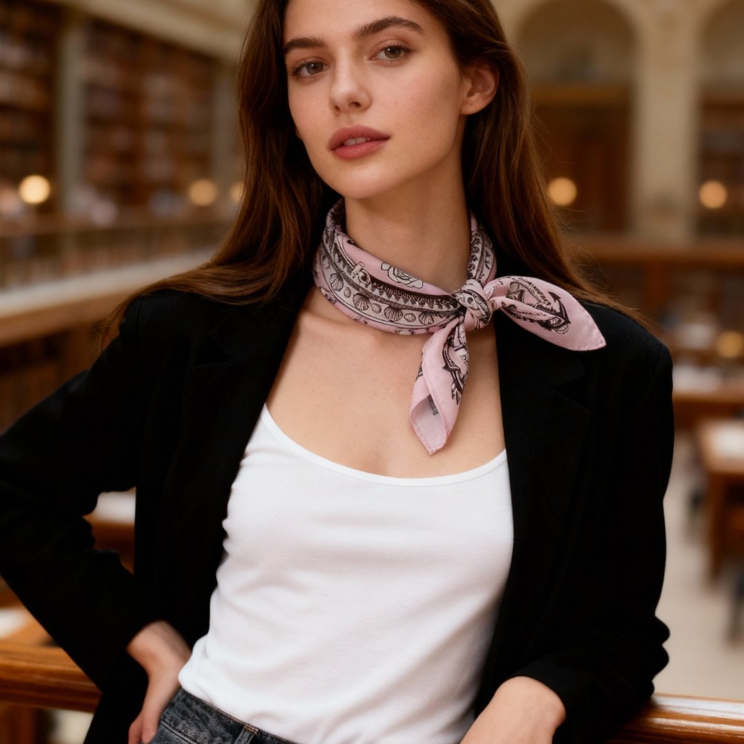 Classy and Fabulous Floral Sensation Silky Scarf (45cm)