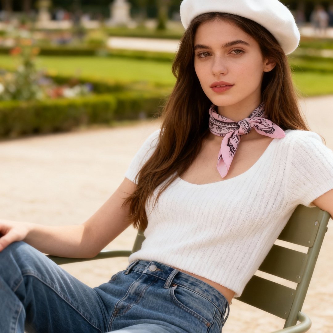 Classy and Fabulous Floral Sensation Silky Scarf (45cm)