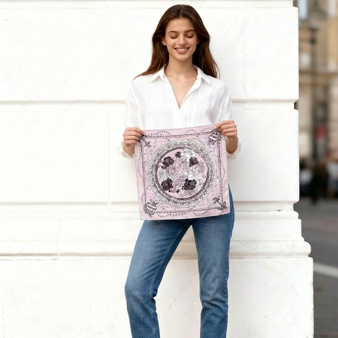 Classy and Fabulous Floral Sensation Silky Scarf (45cm)