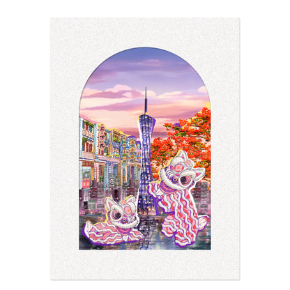 JDF X Guangzhou Bookstore Lion Dance Wall Art