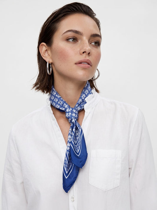 JDF Monogram Victorian Teal Silky Scarf (60cm)