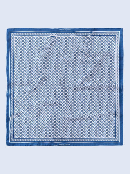 JDF Monogram Victorian Teal Silky Scarf (90cm)
