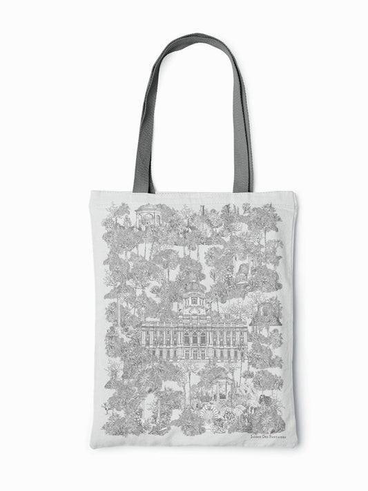 Toile De Jouy White Moon Tote Bag
