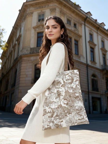 Toile De Jouy Cedar Brown Tote Bag