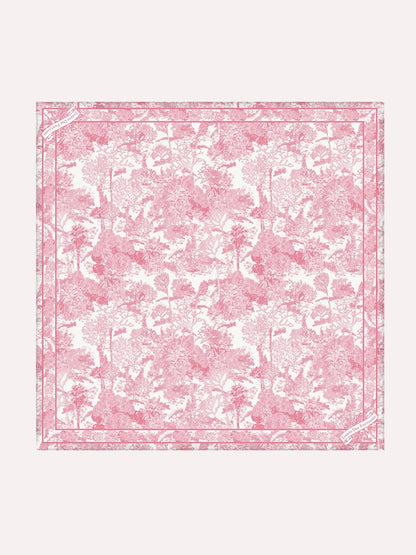 Toile De Jouy Pink Silky Scarf (60cm)