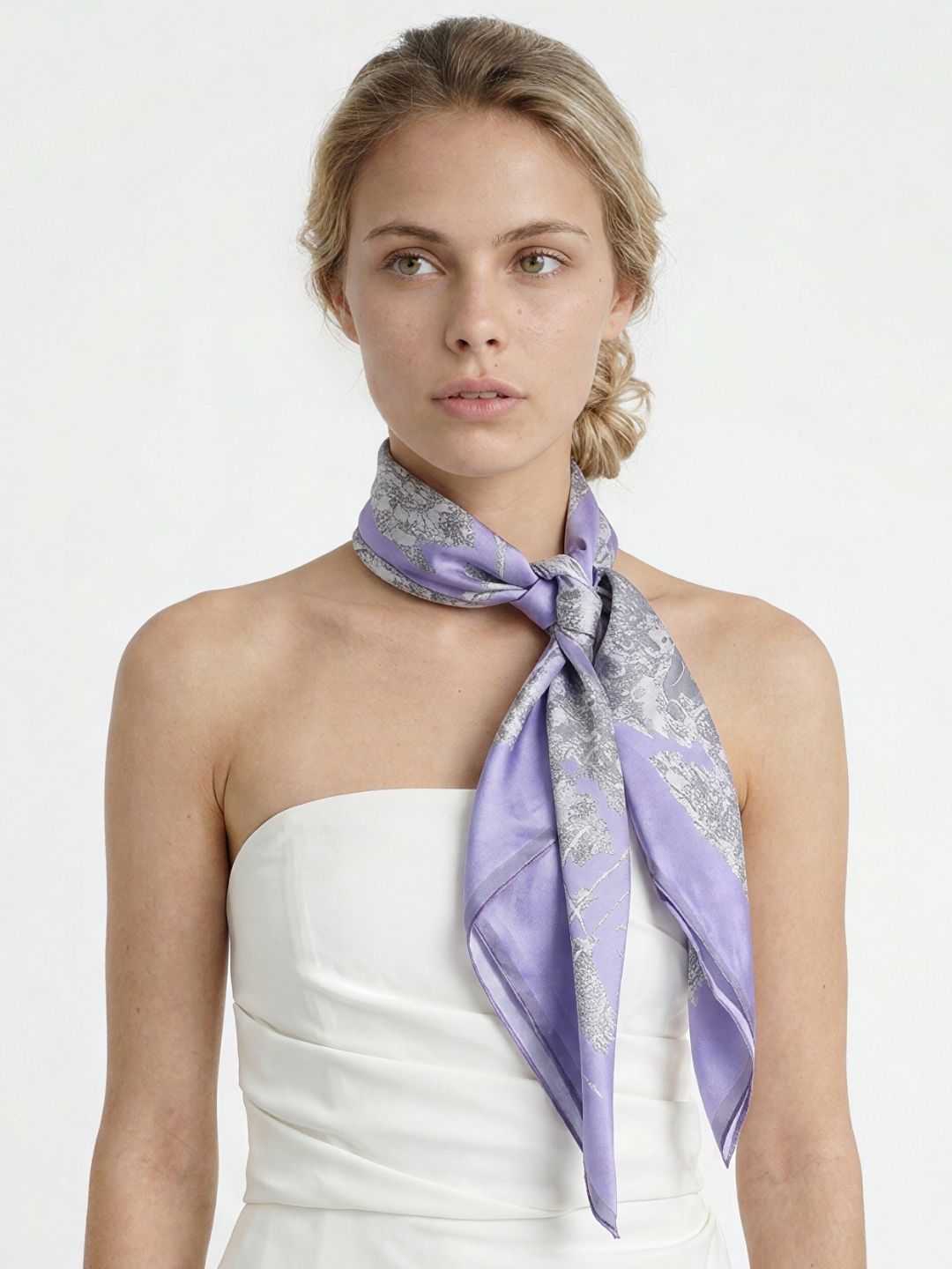 Toile De Jouy Subaqueous Palace Purple Silky Scarf (90cm)