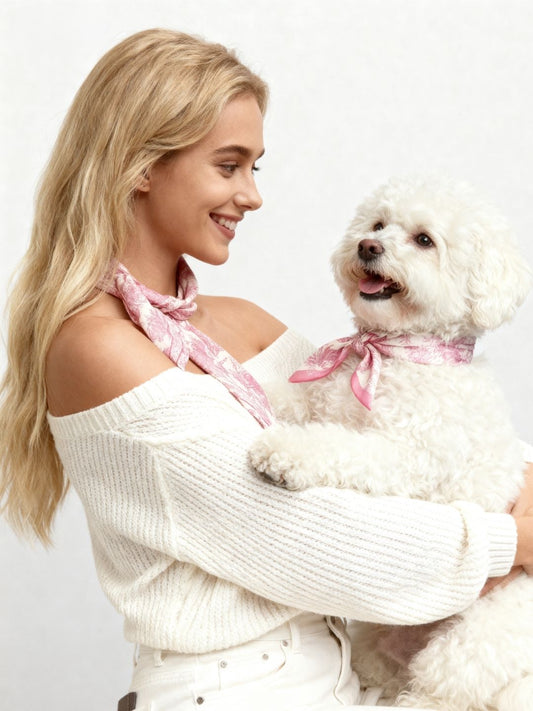 Twinning Outfits | Toile De Jouy Pink Scarf