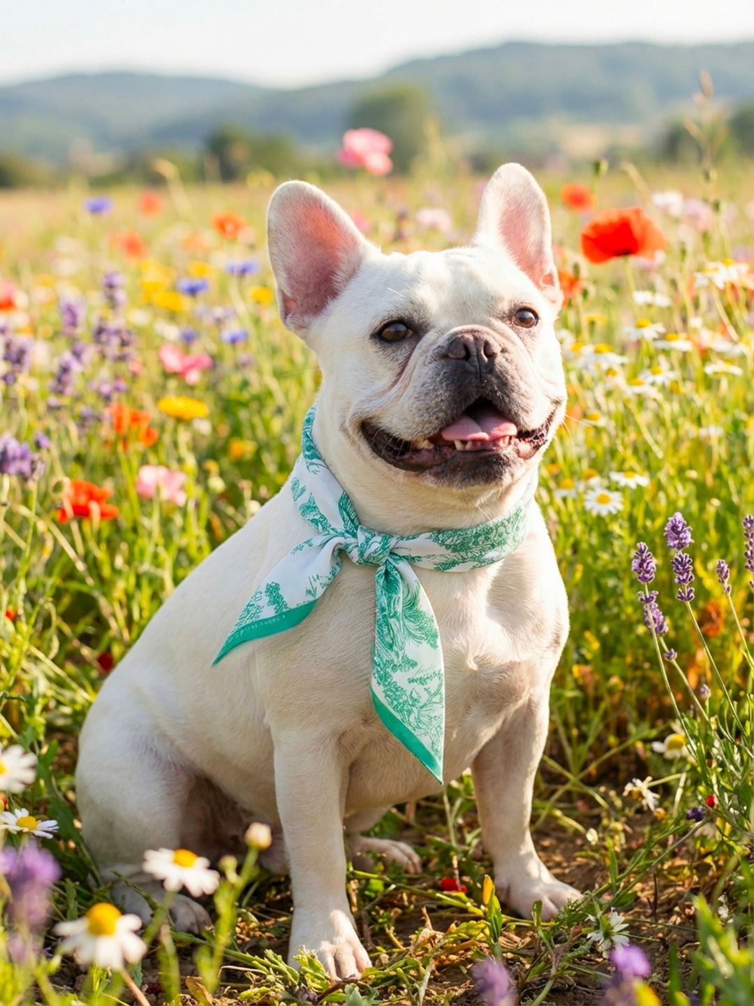 Pet Scarf  | Toile De Jouy Mint Green Twilly Scarf