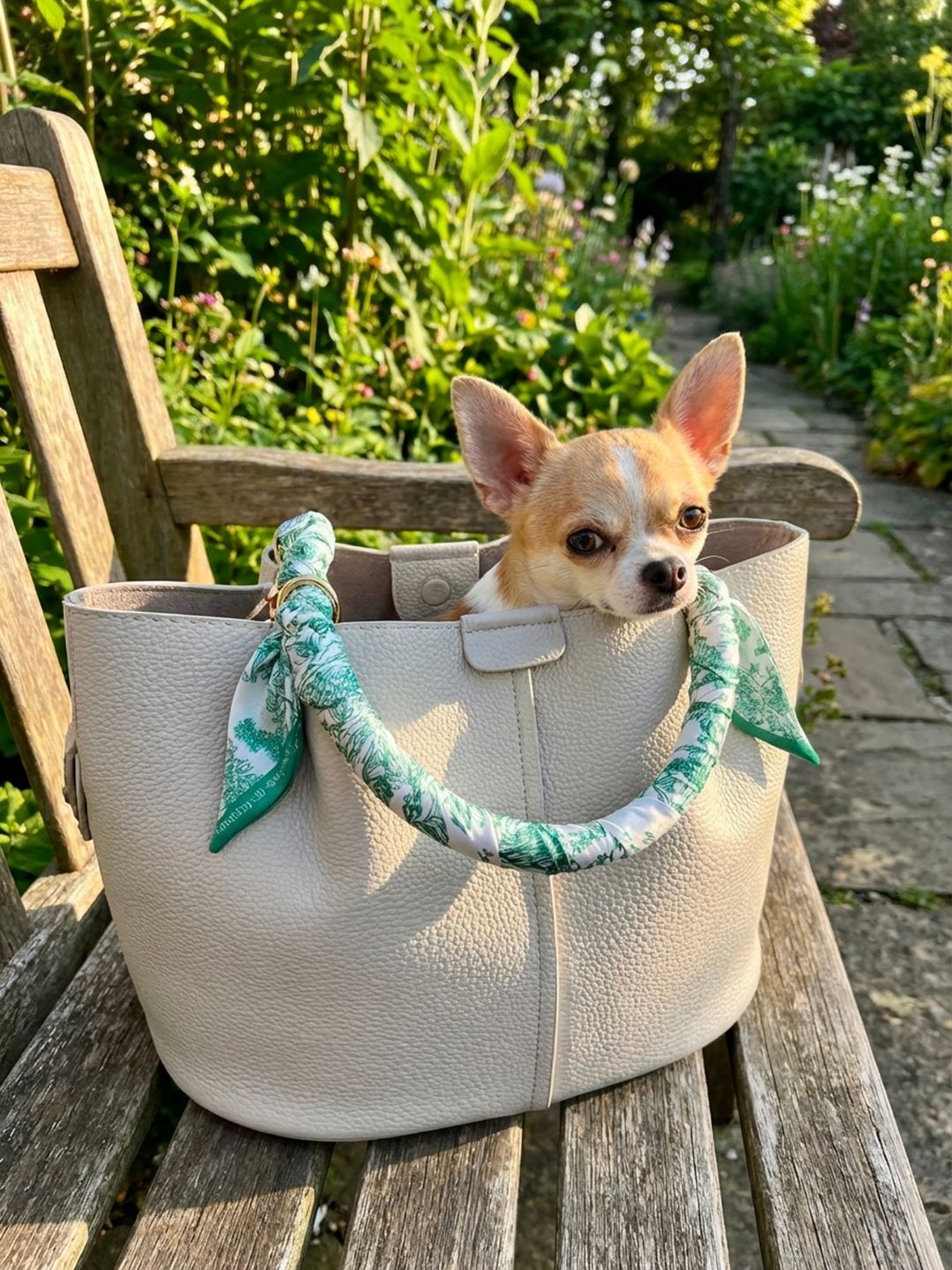 Pet Scarf  | Toile De Jouy Mint Green Twilly Scarf