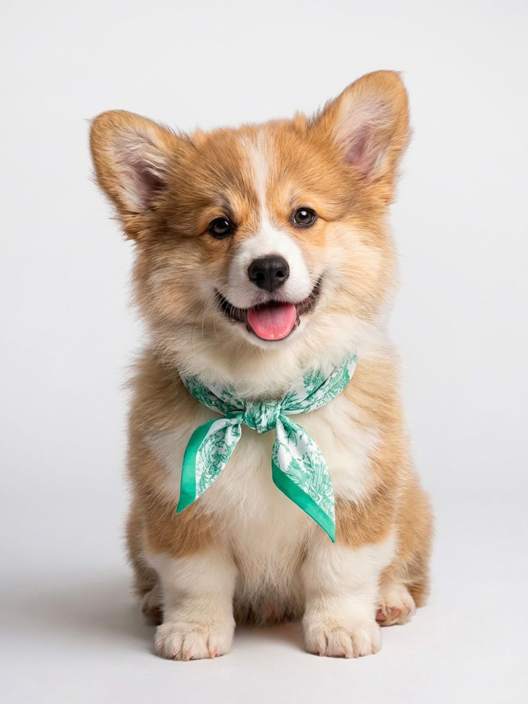 Pet Scarf  | Toile De Jouy Mint Green Twilly Scarf