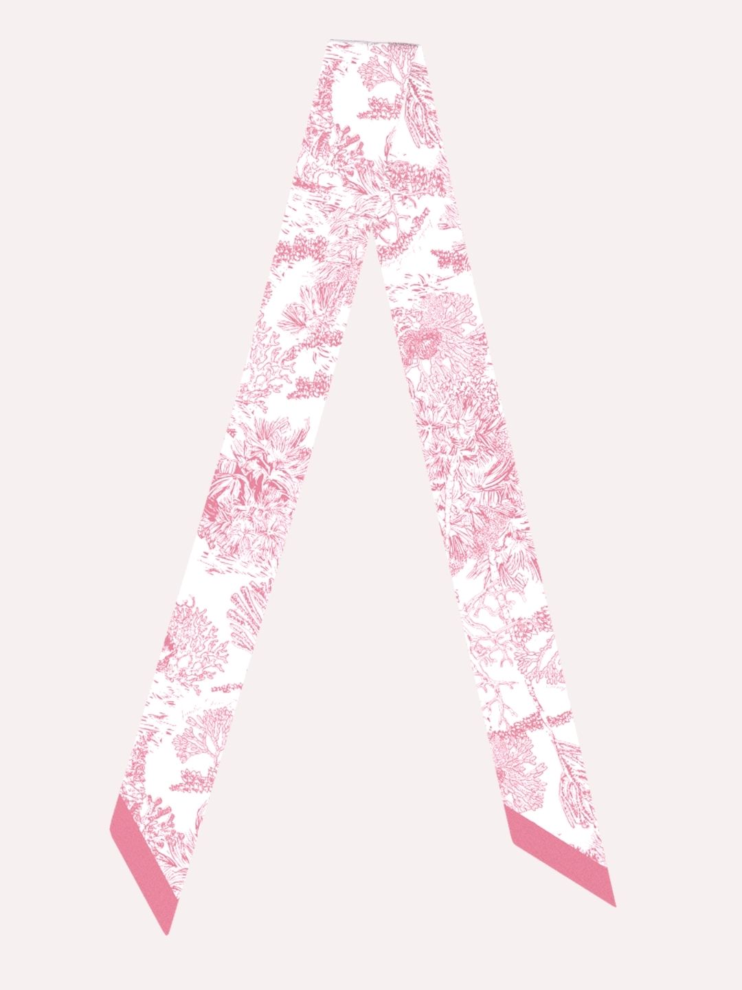 Toile De Jouy Pink Twilly Silky Scarf (105cm)