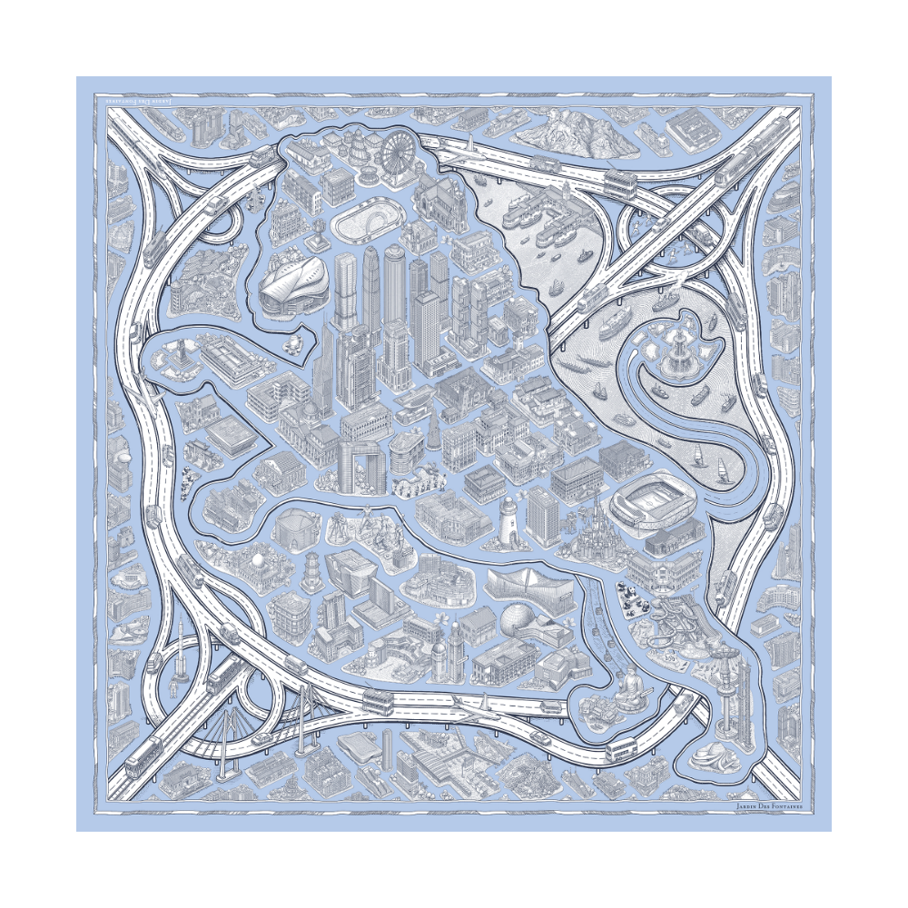 The Lion Rock Spirit Reversible Sustainable Scarf, Double face sarf, Double sided sacrf (90cm)