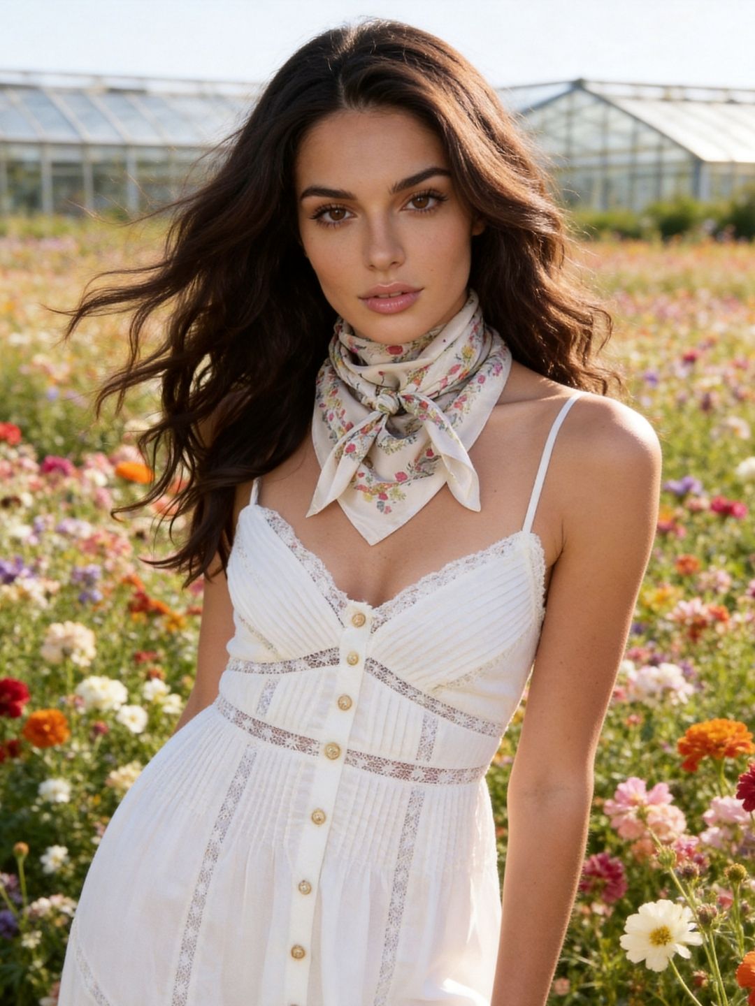 Venus Garden of Love Heart Silky Scarf (90cm)