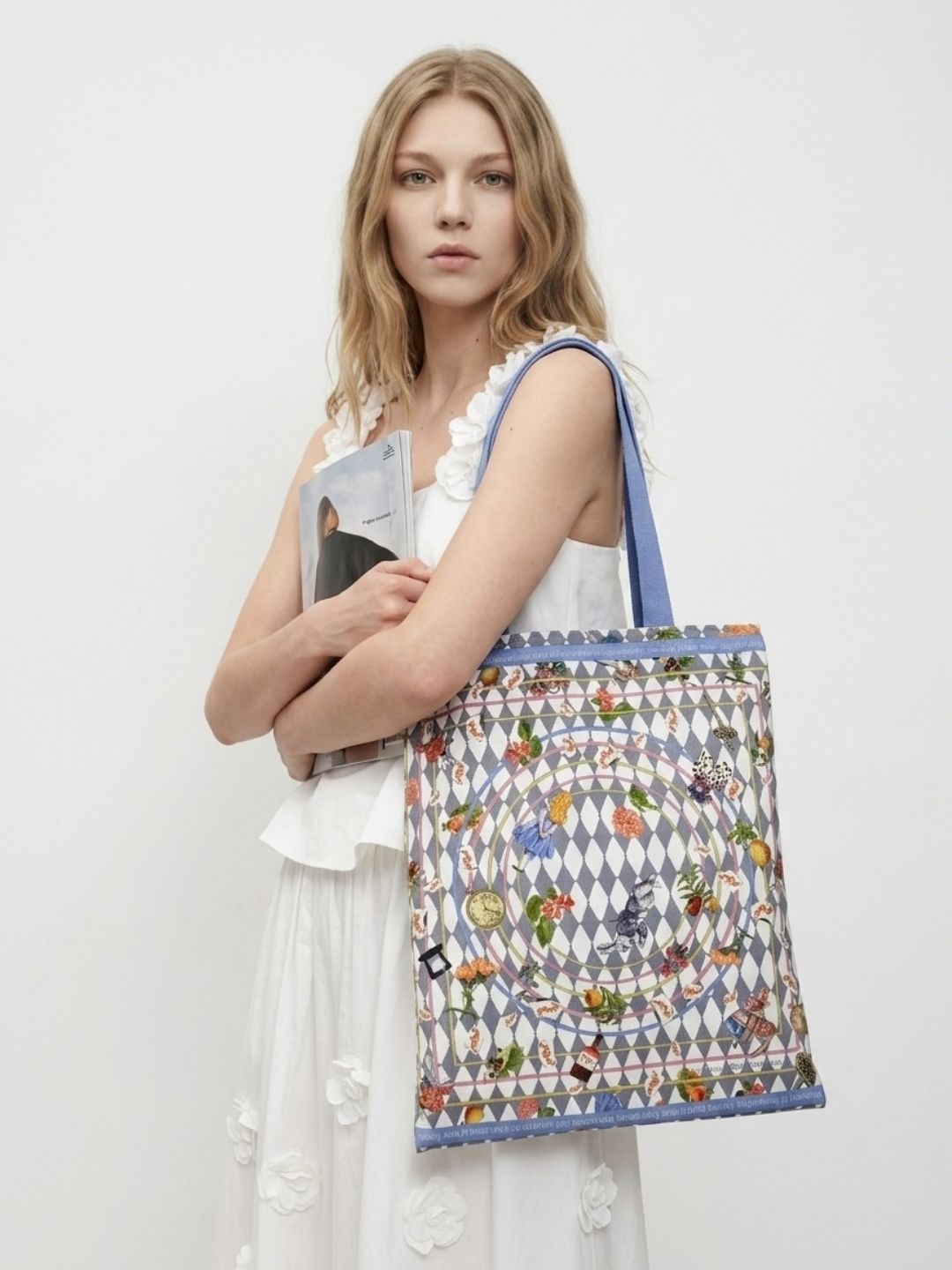 Wonderful Adventure Dream Blue Argyle Tote Bag