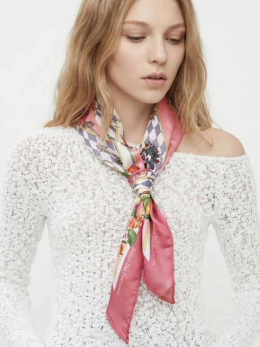 Wonderful Adventure Dream Pink Tuo Watch Diamond Silky Scarf