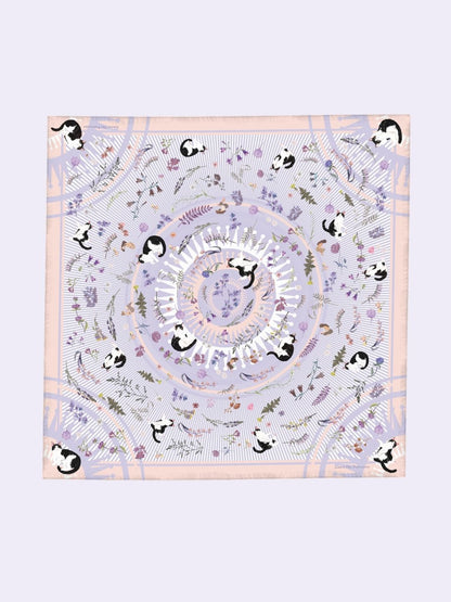 Yogis Cat and Flower Pink and Purple Scarf (60cm)