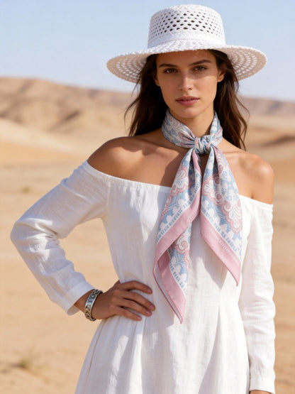 Boho Paisley Chic Samarkand  Silky Scarf (90cm)