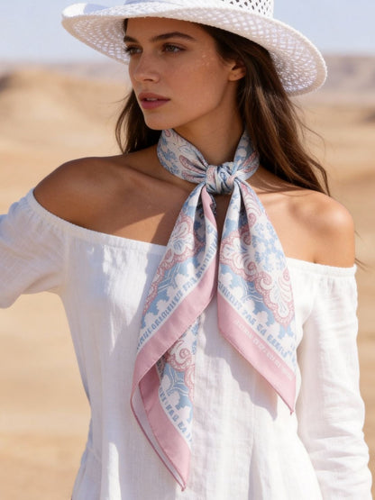 Boho Paisley Chic Samarkand  Silky Scarf (90cm)