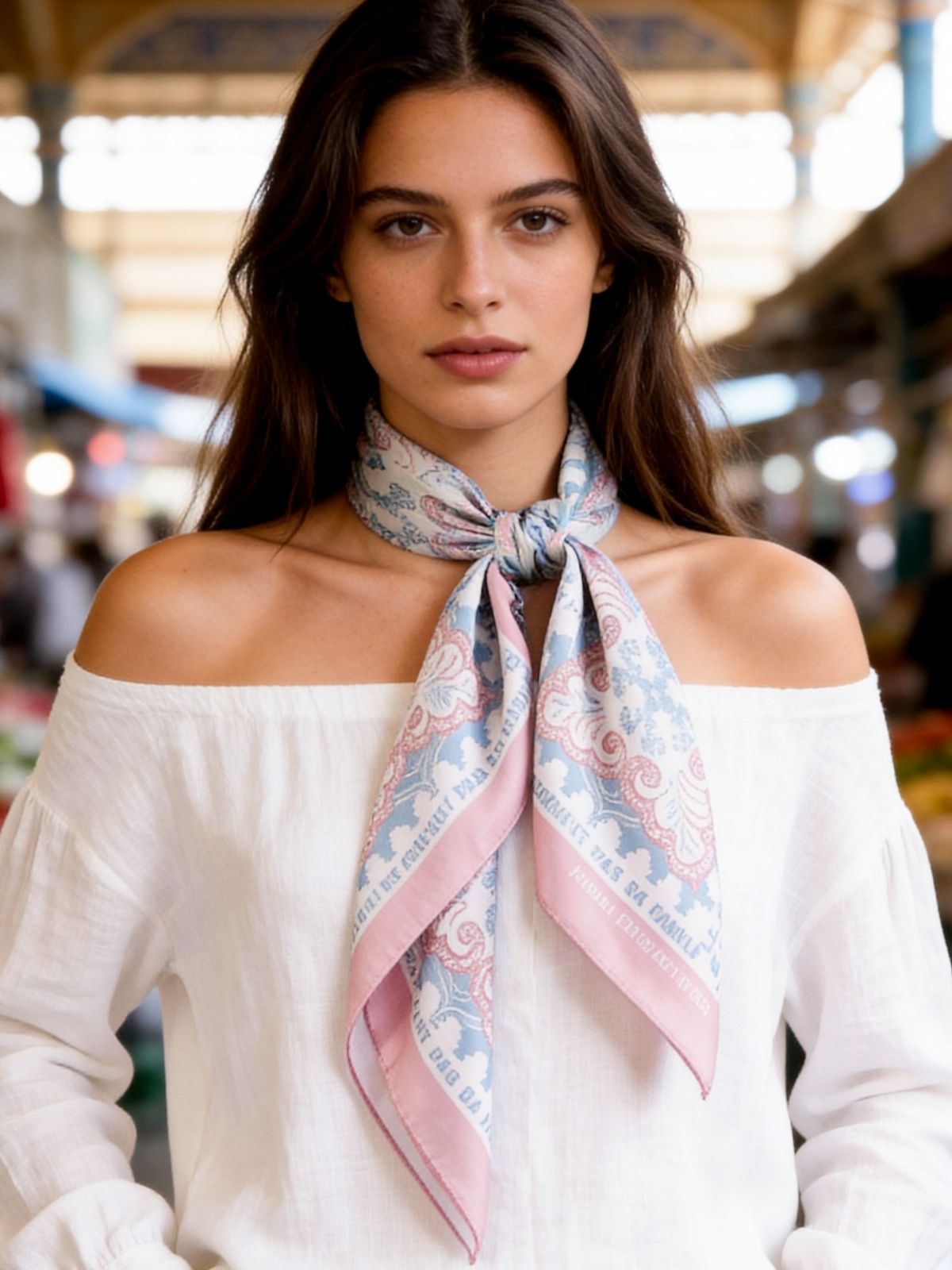 Boho Paisley Chic Samarkand  Silky Scarf (90cm)