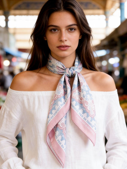 Boho Paisley Chic Samarkand  Silky Scarf (90cm)