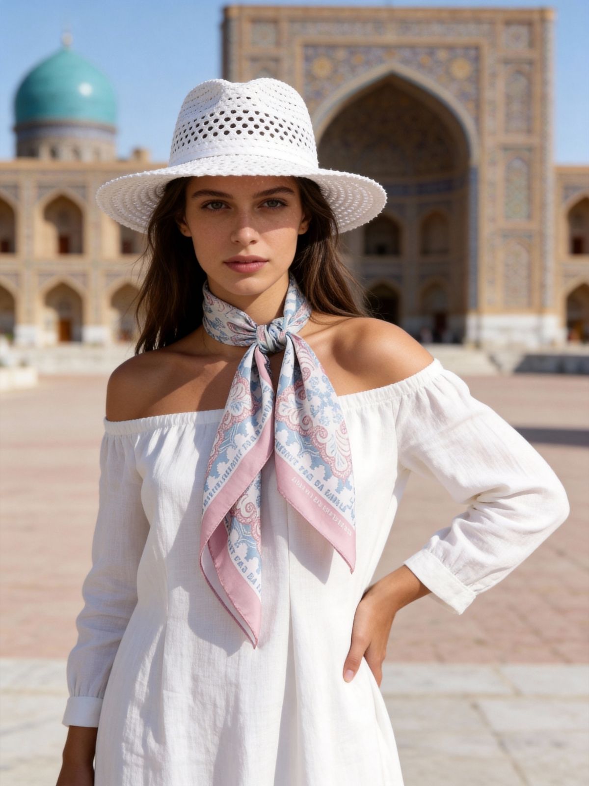 Boho Paisley Chic Samarkand  Silky Scarf (90cm)