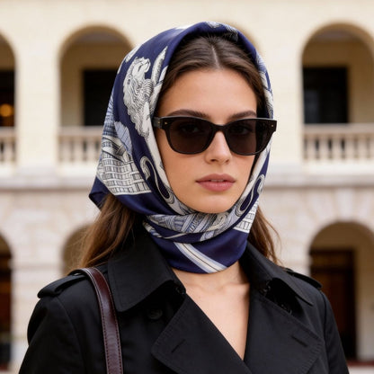 City Tales Navy Scarf (90cm)