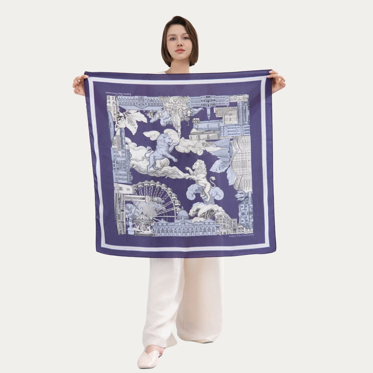 City Tales Navy Scarf (90cm)
