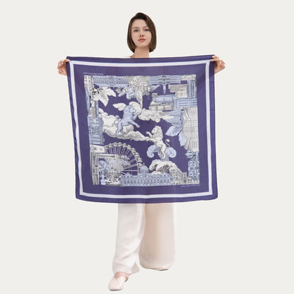 City Tales Navy Scarf (90cm)