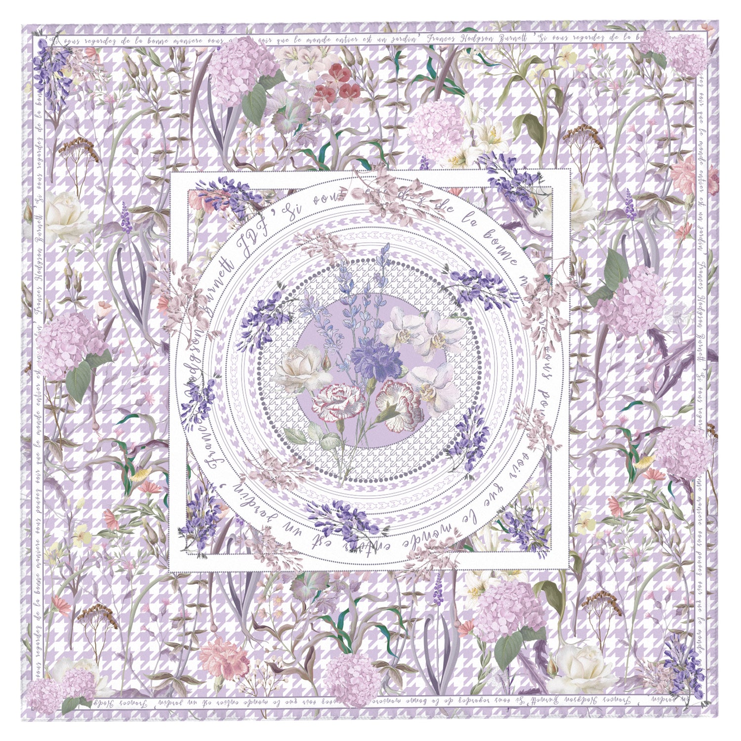 JARDIN DES FONTAINES, original design scarf, fashion scarf, neckerchief scarf, 90cm.