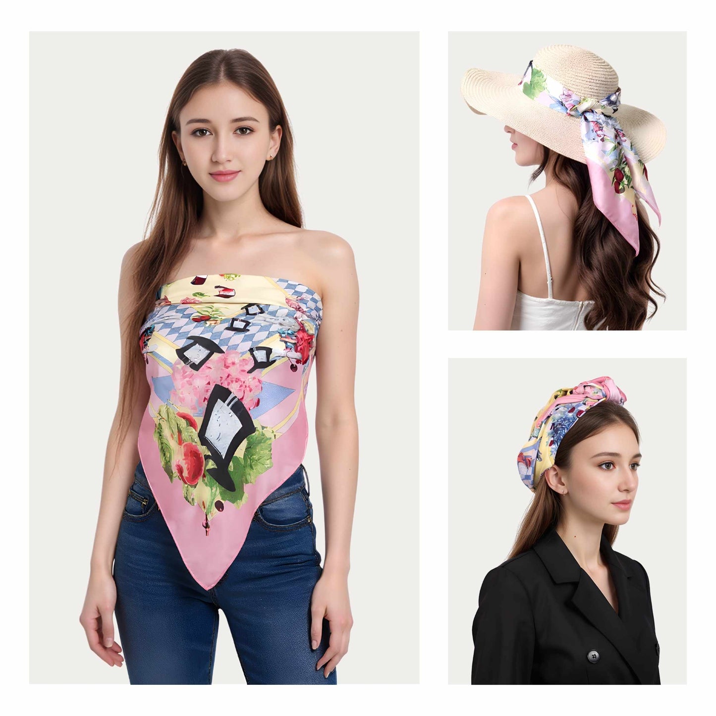 Wonderful Adventure Dream Pink Silky Scarf (90cm)