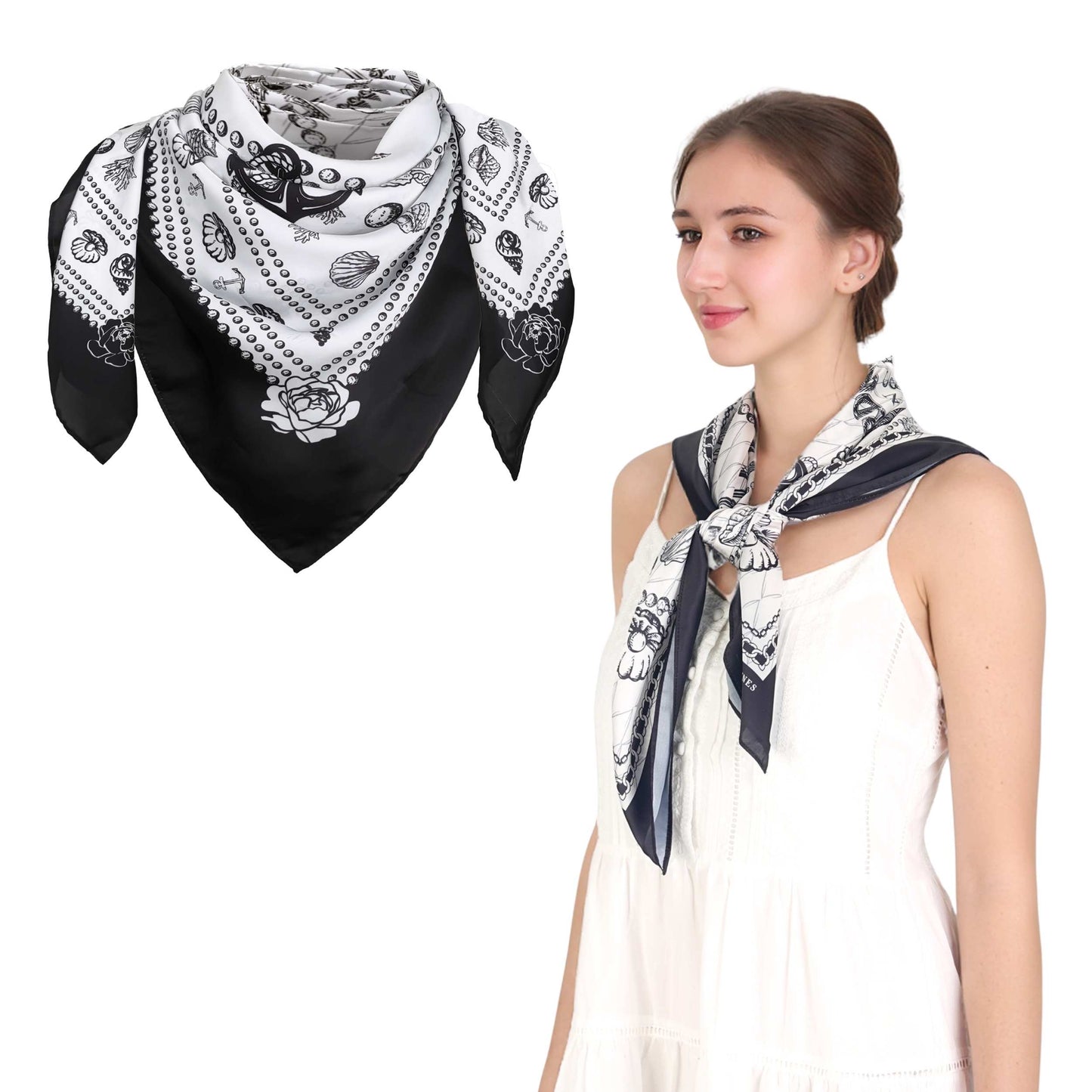 Classy and Fabulous Anchor Silky Scarf (90cm)