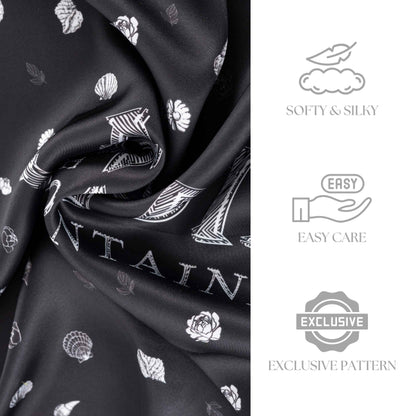 Classy and Fabulous Ink Black Silky Scarf (90cm)