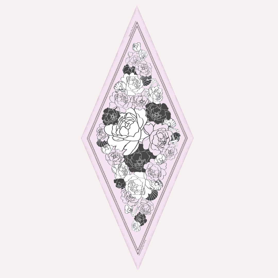 Classy and Fabulous Peony Diamond Shape Silky Scarf