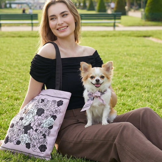 同款造型｜左岸花園長帶荷蘭牡丹絲巾