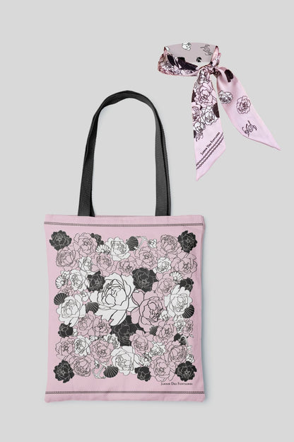 同款造型｜左岸花園長帶荷蘭牡丹絲巾