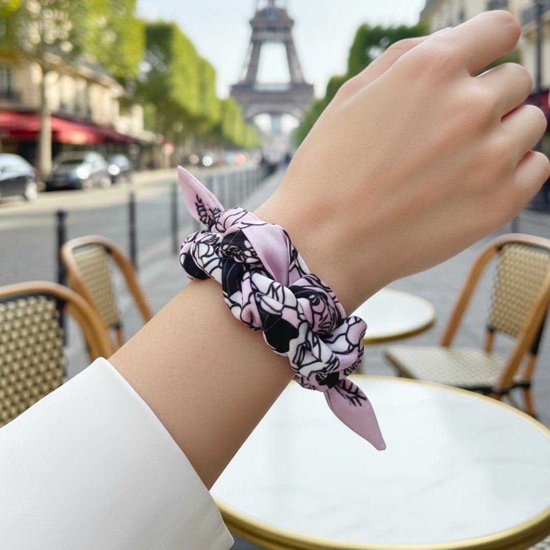 Classy and Fabulous Dutch Peony Twilly Silky Scarf (85cm)