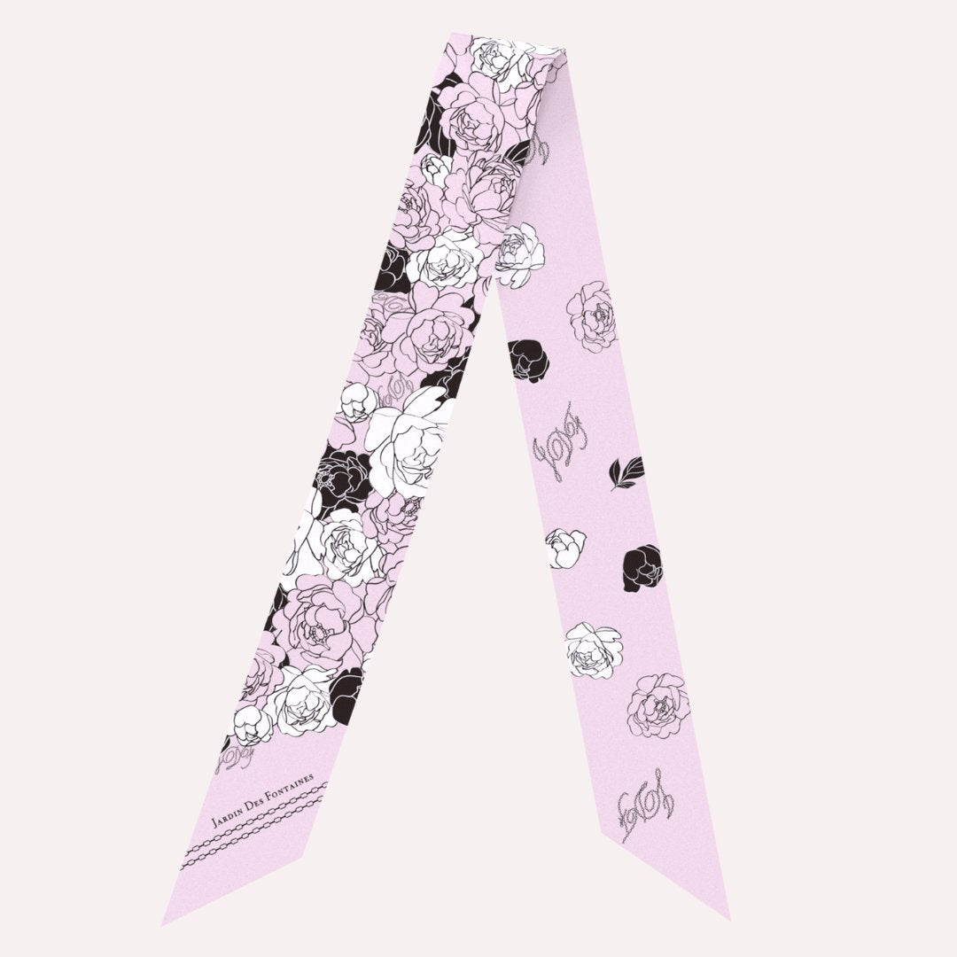 Classy and Fabulous Dutch Peony Twilly Silky Scarf (85cm)