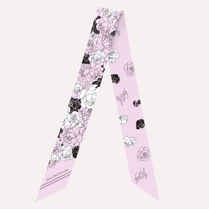 Classy and Fabulous Dutch Peony Twilly Silky Scarf (85cm)