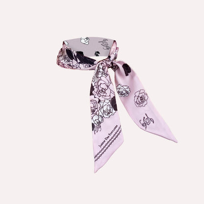 Classy and Fabulous Dutch Peony Twilly Silky Scarf (85cm)